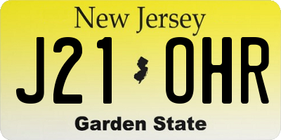 NJ license plate J21OHR