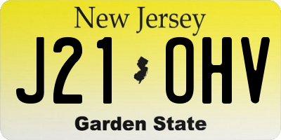 NJ license plate J21OHV