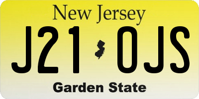 NJ license plate J21OJS