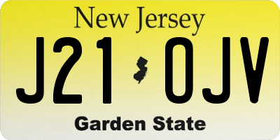 NJ license plate J21OJV