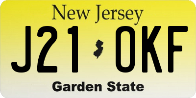 NJ license plate J21OKF
