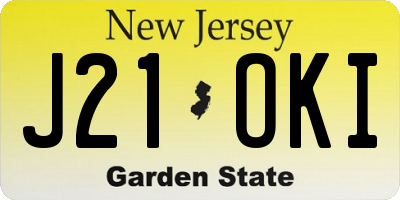 NJ license plate J21OKI