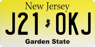 NJ license plate J21OKJ