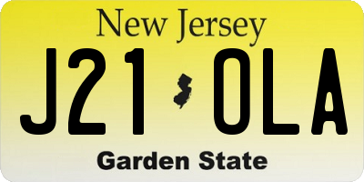 NJ license plate J21OLA