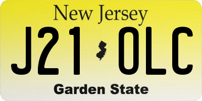 NJ license plate J21OLC