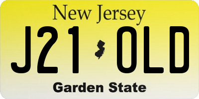 NJ license plate J21OLD