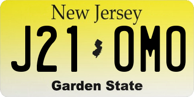 NJ license plate J21OMO