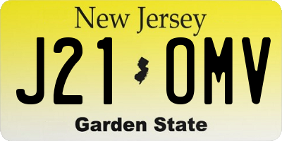 NJ license plate J21OMV