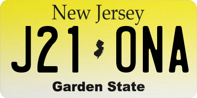 NJ license plate J21ONA