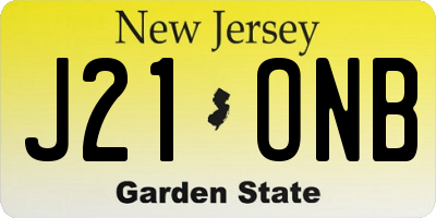NJ license plate J21ONB
