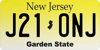 NJ license plate J21ONJ