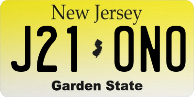 NJ license plate J21ONO