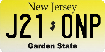 NJ license plate J21ONP