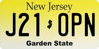 NJ license plate J21OPN