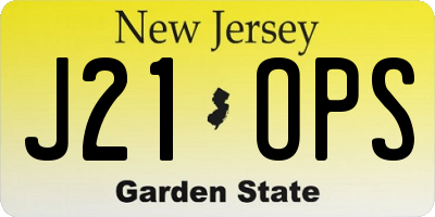 NJ license plate J21OPS