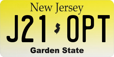 NJ license plate J21OPT