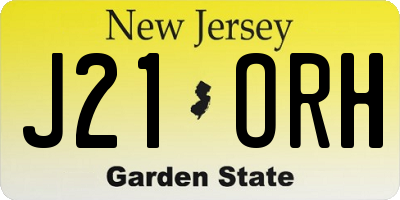 NJ license plate J21ORH