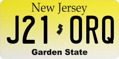 NJ license plate J21ORQ