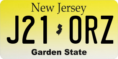 NJ license plate J21ORZ