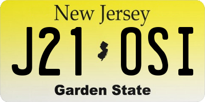 NJ license plate J21OSI
