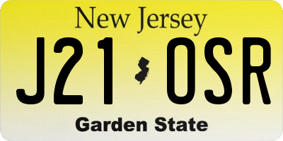 NJ license plate J21OSR