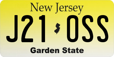 NJ license plate J21OSS