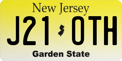 NJ license plate J21OTH