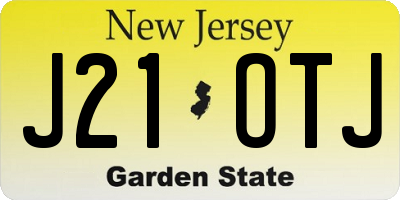NJ license plate J21OTJ