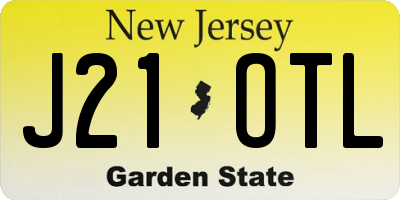 NJ license plate J21OTL