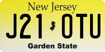 NJ license plate J21OTU