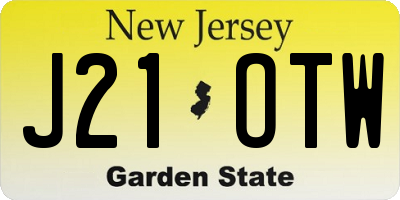 NJ license plate J21OTW