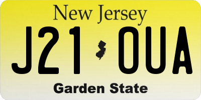 NJ license plate J21OUA