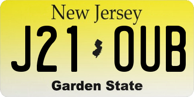 NJ license plate J21OUB
