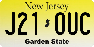 NJ license plate J21OUC