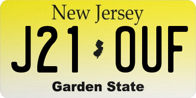NJ license plate J21OUF