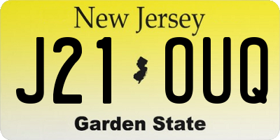 NJ license plate J21OUQ