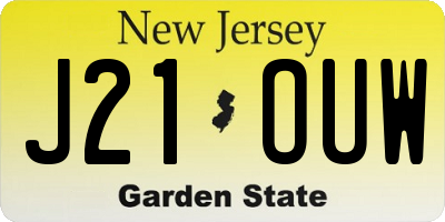 NJ license plate J21OUW