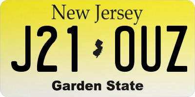 NJ license plate J21OUZ