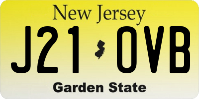 NJ license plate J21OVB