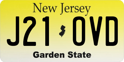 NJ license plate J21OVD