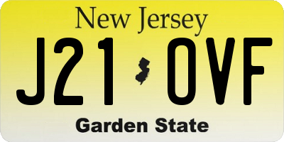 NJ license plate J21OVF