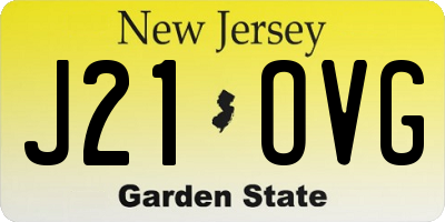 NJ license plate J21OVG