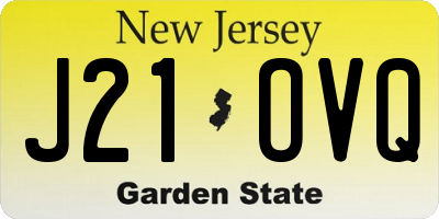 NJ license plate J21OVQ