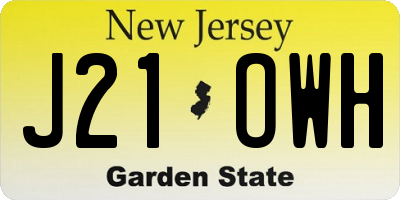 NJ license plate J21OWH