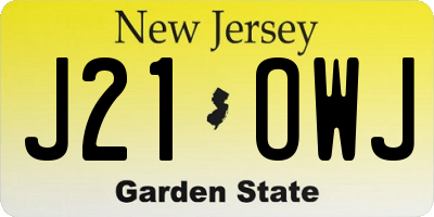 NJ license plate J21OWJ