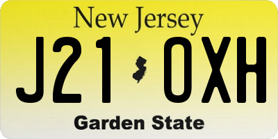 NJ license plate J21OXH