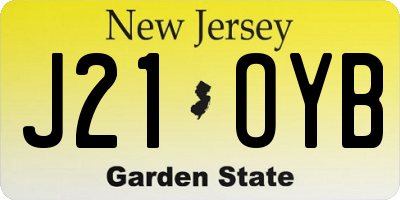NJ license plate J21OYB