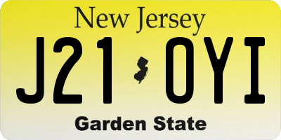 NJ license plate J21OYI
