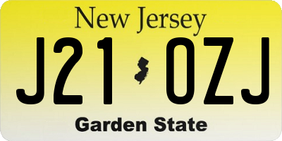 NJ license plate J21OZJ