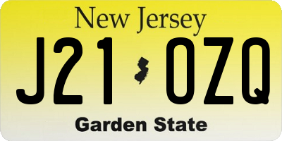 NJ license plate J21OZQ